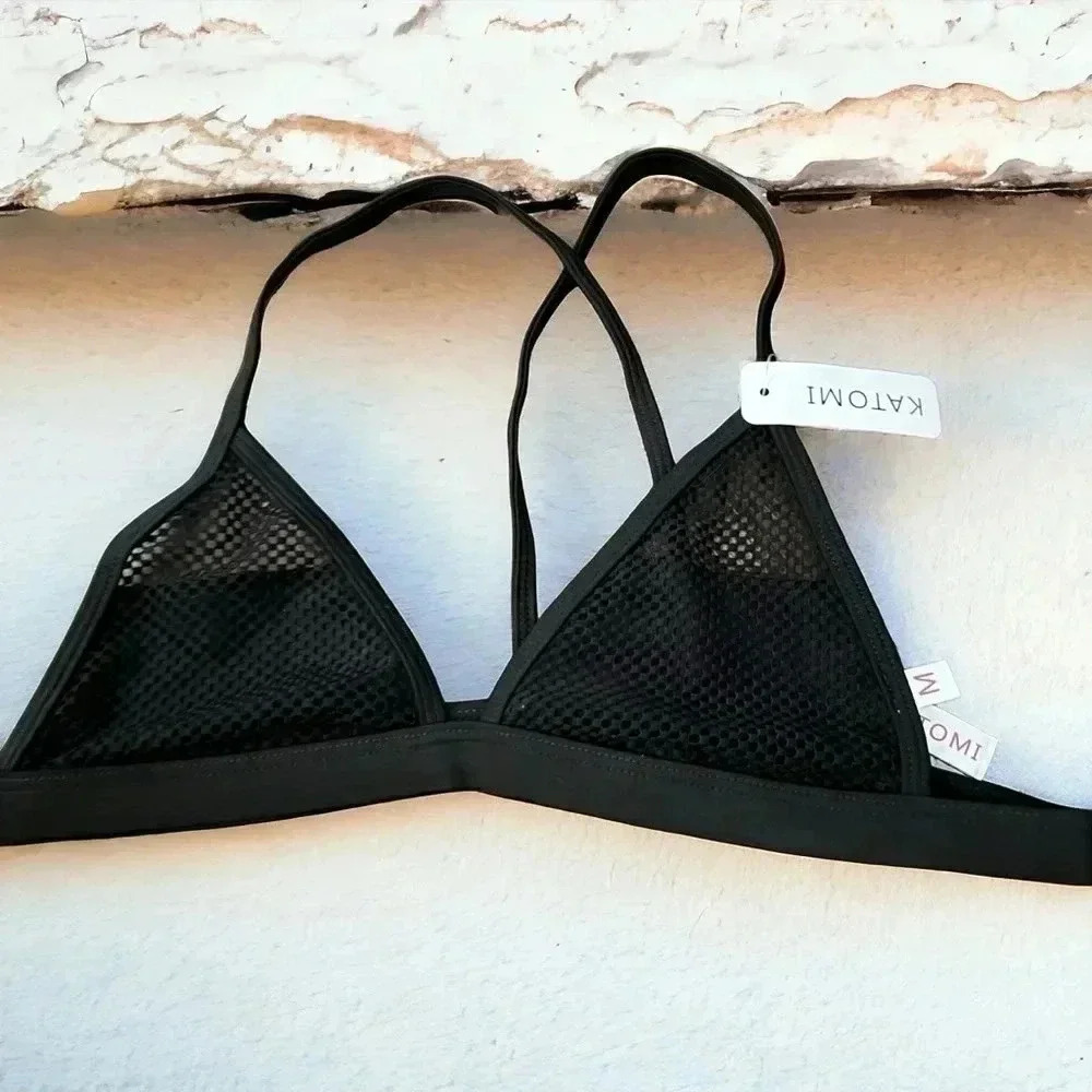 NWT katomi fish net bralette lined  M goth punk